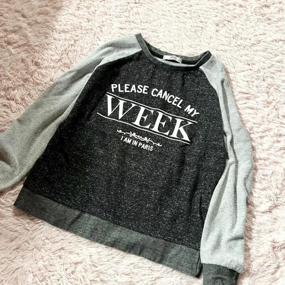 MNG Jeans Graphic Cozy Warm Casual Loungewear Paris Pullover‎ Sweatshirt